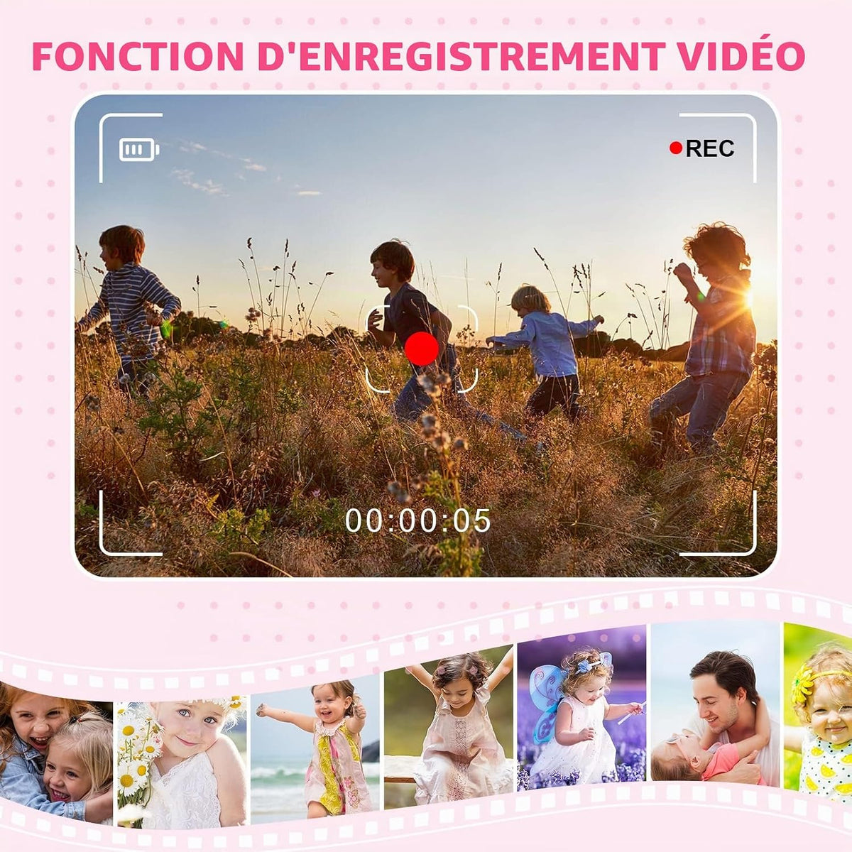 Kids Camera Digital Camera for 3-12 Year Old Girls,1080P HD Video Camera for Kids with 32GB SD Card/2 Inch IPS Screen, Birthday Christmas Toy Gifts for 3 4 5 6 7 8 Year Old Girls