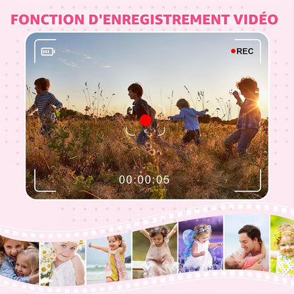 Kids Camera Digital Camera for 3-12 Year Old Girls,1080P HD Video Camera for Kids with 32GB SD Card/2 Inch IPS Screen, Birthday Christmas Toy Gifts for 3 4 5 6 7 8 Year Old Girls