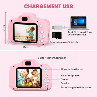 Kids Camera Digital Camera for 3-12 Year Old Girls,1080P HD Video Camera for Kids with 32GB SD Card/2 Inch IPS Screen, Birthday Christmas Toy Gifts for 3 4 5 6 7 8 Year Old Girls