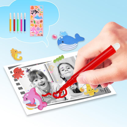 ASTGMI Children's Instant Camera, 2.4 Inch 1080P Children's Selfie Camera with Printing Paper and 32GB Card, Toy Christmas Gift Child and Girl 3 4 5 6 7 8 Years (Blue)